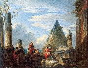 Panini, Giovanni Paolo Roman Ruins with Figures oil painting